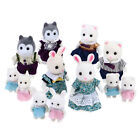 1:12 Forest Animal Families Forest Mini Rabbit Bear girl play house doll Toys PM