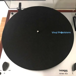 Black Felt Turntable Mat with Vinyl Provisions Logo - Picture 1 of 7