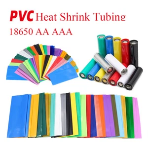 PVC Heat Shrink Tubing 18650 AA AAA Battery Wraps Heatshrink Sleeving Multicolor - Picture 1 of 30