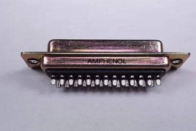 DBM25S Amphenol D-Sub Connector Receptacle 25 Pos Vert Solder Cup Steel NOS - Image 1 of 4