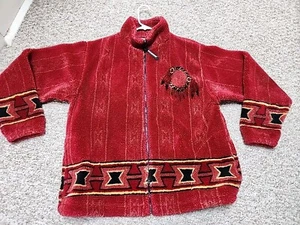 Vintage Black Mountain Woman's Size M Coat Buffalo Nature USA Aztec Full Zip - Picture 1 of 17