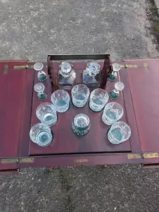 Superb Edwardian Suprise Drinks Table Pop Up Drinks Table Cut Crystal Glasses - Picture 1 of 20