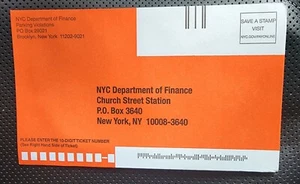 NYC Parking Ticket Envelope • New York City Traffic Summons/Violation • NYPD - Picture 1 of 2