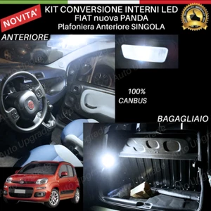 KIT LED INTERNI PER FIAT NUOVA PANDA PLAFONIERA SINGOLA CONVERSIONE COMPLETA CAN - Foto 1 di 3