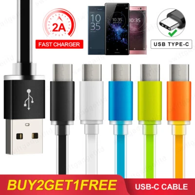 USB C Cable Flat Type C Fast Charging Data Lead for Sony Xperia 10 IV XA2 XA1 L4 - Image 1 of 4