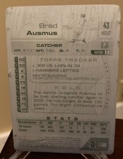 Brad Ausmus - 2005 Topps Total Printing Press Plate - 1/1 - Houston Astros