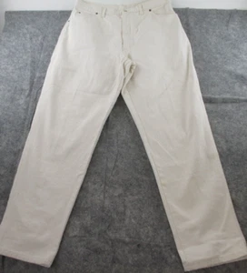 Land's End Denim Jeans 20 L34 White Cotton Straight Leg Made In USA - Picture 1 of 13