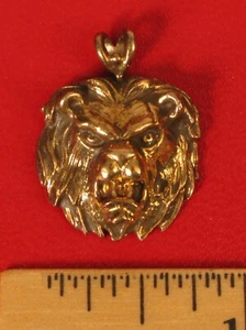 VINTAGE STERLING SILVER ROARING LION PENDANT AWESOME STUNNING !! - Picture 1 of 1