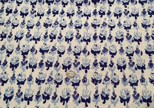 1,5 Yard John Robshaw Textilien Kiki Hand Blockdruck 60 % Leinen Stoff 375 $ Einzelhandel - Bild 1 von 23