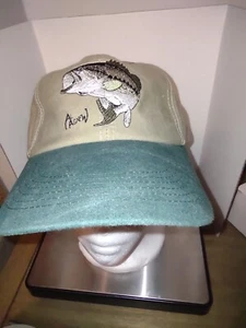 Vintage Al Agnew Largemouth Bass Cap Beige / Green Hat Snap Back - Picture 1 of 10