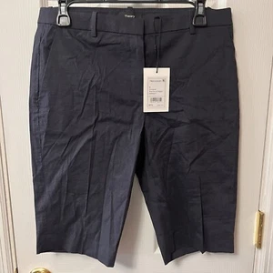 Theory Women’s Treeca Short 6 Concord Eco Crunch Wash $215 Navy - Picture 1 of 5
