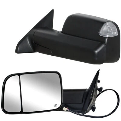 Towing Mirrors For 2012  2013 Dodge Ram 1500 2500 3500 Power Heated Turn Signal - Image 1 of 4