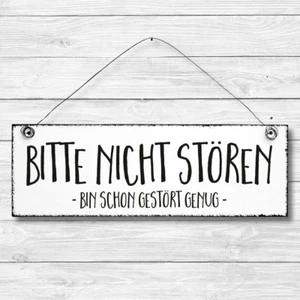 Shabby Holz Deko Wand Tür Schild Bitte nicht stören Türschild Dekoschild  - Bild 1 von 3