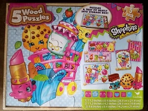 Rompecabezas de madera Shopkins paquete de 5 ¡NUEVO!  - Imagen 1 de 2
