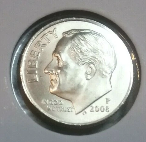 2008 Roosevelt Dime  P - BU - Uncirculated Cover