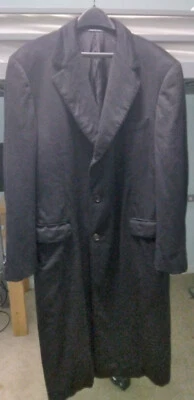 ERMENEGILDO ZEGNA 3 Button 100% CASHMERE Size 52 Black Overcoat MADE IN ITALY - Image 1 of 4