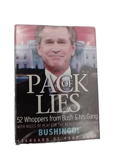 ¡Paquete de mentiras selladas GW Bush BUSHINGO 52 Whoppers de Bush y pandilla! - Imagen 1 de 3