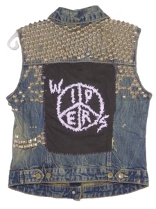 Vintage Studded Punk Denim Jean Jacket Vest - Picture 1 of 7