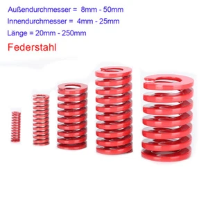TM Rot mittlere Belastung Last Schimmel Druckfedern Kompression Feder, d=8-40 mm - Picture 1 of 8