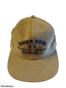 Gorra con cierre a presión Super Bowl XX, Bears - Patriots, nueva sin etiquetas - Imagen 1 de 7