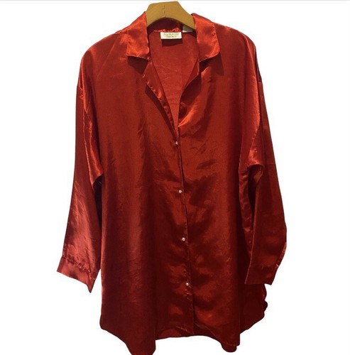 UNDERCOVER Abito vintage Victorias Secret manica lunga con bottoni in poliestere rosso medio grande