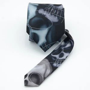 Corbata de Seda Jerry Gracia Placa Colección Enity 62 Calaveras Deadhead 60" Corbata - Imagen 1 de 6