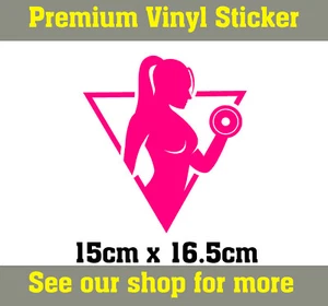 Fitness Mädchen maßgeschneiderter Vinyl Aufkleber Aufkleber, Autoaufkleber, Stoßstange Aufkleber - Bild 1 von 3