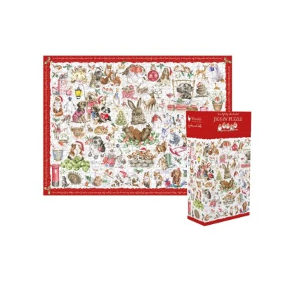 Wrendale Festive Christmas Jigsaw Puzzle - 1000 Piece Puzzle and Guide Poster - Image 1 of 4