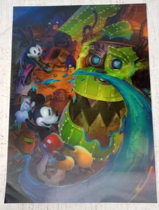 Epic Mickey 2 holografisches 3D-Druck Bild 11" x 8" - Bild 1 von 2