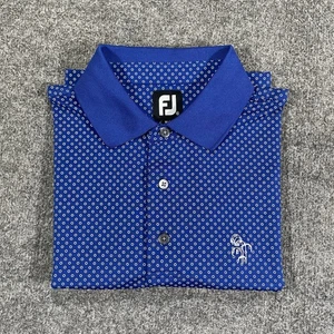 FootJoy Polo Golf Shirt Herren XL Blau Geometrisch AOP Performance Stretch - Bild 1 von 9