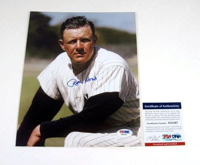 Ralph Houk Signed 8 x 10 Photo Yankees Pose #2 PSA/DNA Auto - Image 1 of 3