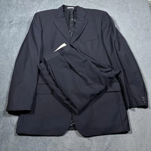 Ermenegildo Zegna Bagliani Anzug Herren 44 dunkelblau Nadelstreifen Wolle Trofeo Italy - Bild 1 von 22
