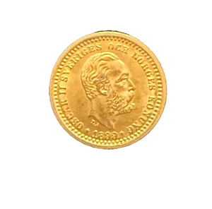 Sweden 1899 Gold 5 Kronor UNC Oscar II - Picture 1 of 2