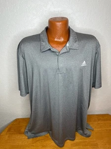 Men's Adidas Climacool S/S Polo Golf Shirt 2XL XXL - Gray - Polyester - Picture 1 of 5