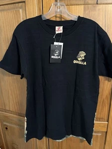 Godzilla T-Shirt Graphic Size L Black Double Side Print Rare Japanese Toho NWT! - Picture 1 of 7