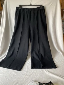 Black Wide Leg Slacks. Built-in Front Seam. 28” Inseam. Heavy Material Size 2-3X - Picture 1 of 4