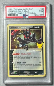 Pokemon Celebrations 2021 SWSH114 Greninja Gold Star ETB Promo PSA 9 819 - Imagen 1 de 2