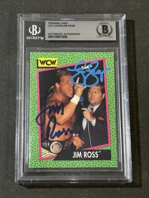 JIM ROSS & LEX LUGER 1991 IMPEL WCW SIGNED AUTOGRAPHED CARD BAS AUTHENTIC - Image 1 of 2