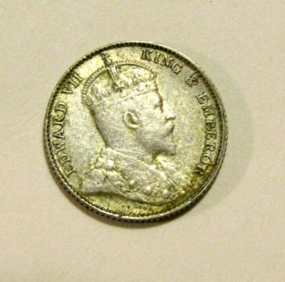 Malaysia Straits Settlement 1910 5 Cents Silver Coin - Image 1 of 4
