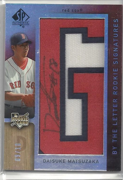 2007 SP AUTHENTIC DAISUKE MATSUZAKA ROOKIE BY THE LETTER RC AUTO 9/10 PATCH  - Image 1 of 1