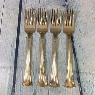 4 Barclay Geneve Flatware Golden ST MORITZ Dinner Forks Japan - 7.5" - Image 1 of 4
