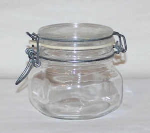 Clear Glass 1/2 Liter Canning Jar W/Bail Wire Idee In Vetro Fidenza - Picture 1 of 9