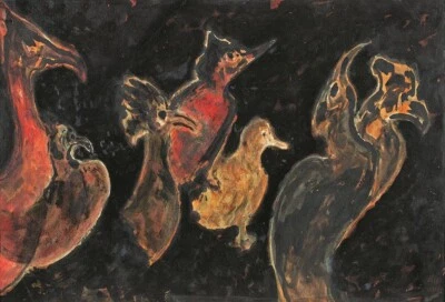 Stray Birds Rabindranath Tagore 1929 Indian Modernist Expressionist Bird Print - Image 1 of 2