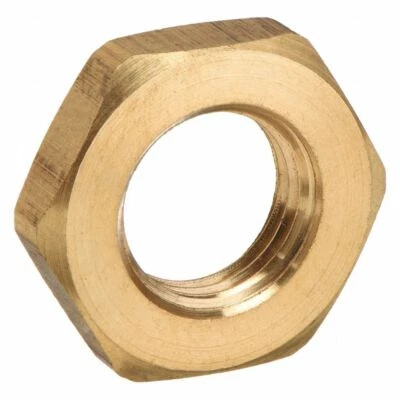 MUELLER BRASS COMPANY Brass Lock Nut, 1/4" N.P.T. Female, Brass Locknut, FNPT, 1/4 in Pipe Size