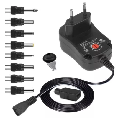 12W Universal Stecker Netzteil 1000mA 3V 4,5V 5V 6V 7,5V 9V 12V mit 9 Adapter - Bild 1 von 4