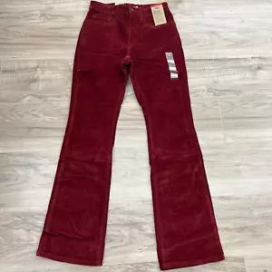 Levi's 725 High Rise Bootcut Red Corduroy Women's Pants Size W30 L32 - Picture 1 of 15