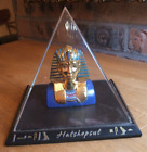 Figural Hatshepsut in 6"x6"x5" Plastic Pyramid from King Tut Museum