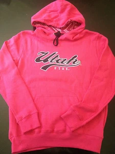 Utah Utes NEW Womens Size Large Pink Hoodie . Hooded Sweatshirt Hat Cap NWT Hot - Picture 1 of 4