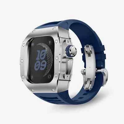 Kit de mod de banda de goma con estuche de aluminio resistente de lujo para Apple Watch Ultra 3/2/1 49 mm Foto 1 de 4