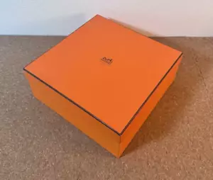Hermes Empty Box Orange Gift Box Birkin Kelly Approx. 43×38×17.5 cm With Ribbon - Picture 1 of 6